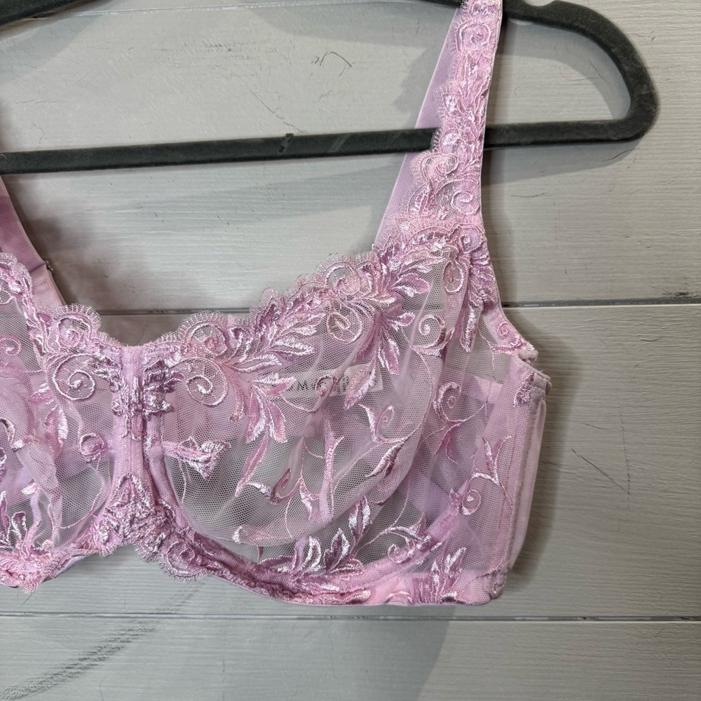Soma Sensuous Lace Unlined Balconette Bra - Light Purple Size 40D - Picture 4 of 8